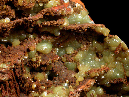 Adamite on Limonite from Mina Ojuela, Mapimi, Durango, Mexico