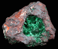 Malachite in Cuprite from Copper Queen Mine, Bisbee, Warren District, Cochise County, Arizona