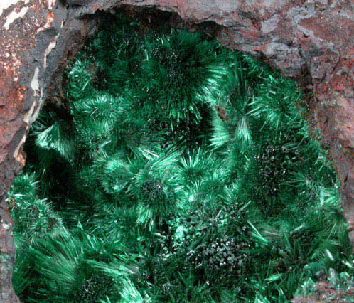 Malachite in Cuprite from Copper Queen Mine, Bisbee, Warren District, Cochise County, Arizona