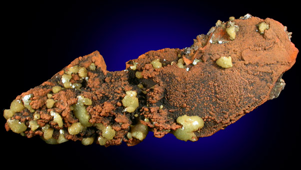 Adamite on Limonite from Mina Ojuela, Mapimi, Durango, Mexico