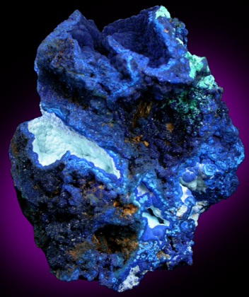 Azurite with Gibbsite from Copper Queen Mine, Bisbee, Warren District, Cochise County, Arizona
