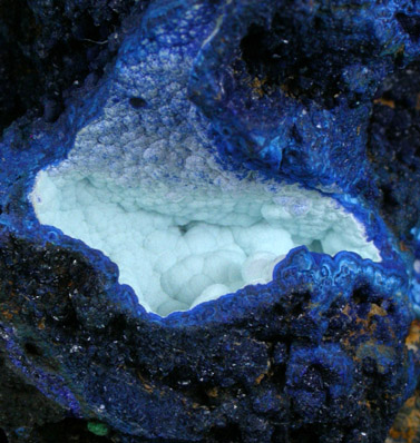 Azurite with Gibbsite from Copper Queen Mine, Bisbee, Warren District, Cochise County, Arizona