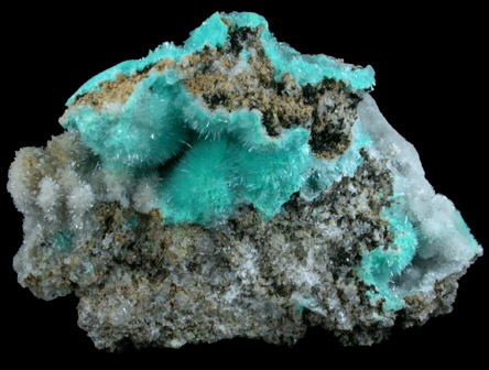 Aurichalcite with Hemimorphite from 79 Mine, Banner District, near Hayden, Gila County, Arizona