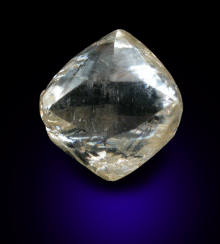 Diamond (1.37 carat dodecahedral crystal) from Orapa Mine, south of the Makgadikgadi Pans, Botswana