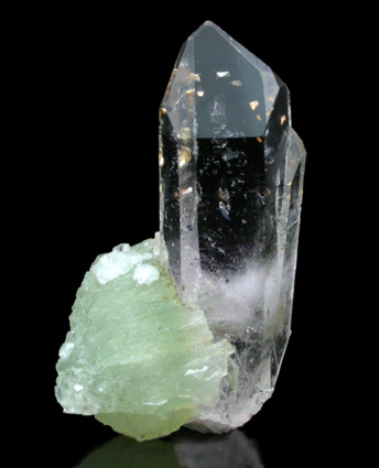 Prehnite on Quartz from Tafelkop, Goboboseb Mountains, 27 km west of Brandberg Mountain, Erongo region, Namibia