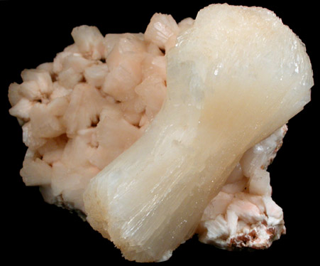 Stilbite-Ca on Heulandite from Aurangabad, Maharashtra, India