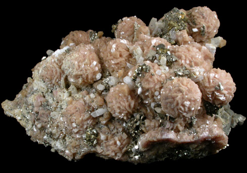 Siderite and Quartz on Pyrite from Trepca District, 10 km east of Kosozska Mitrovica, Kosovo