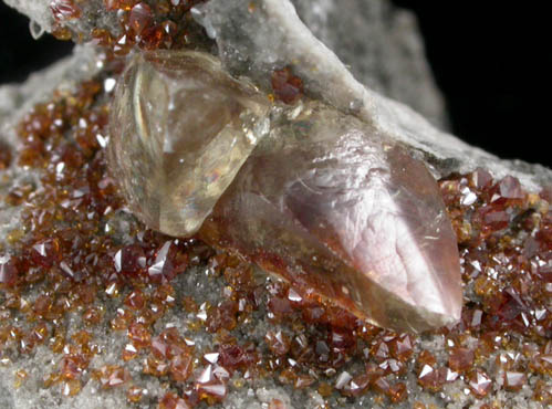 Sphalerite and Calcite from Pugh Quarry (France Stone Co. Custar Quarry), 6 km NNW of Custar, Wood County, Ohio