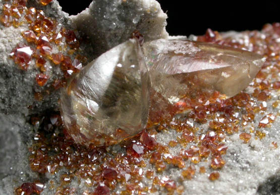 Sphalerite and Calcite from Pugh Quarry (France Stone Co. Custar Quarry), 6 km NNW of Custar, Wood County, Ohio