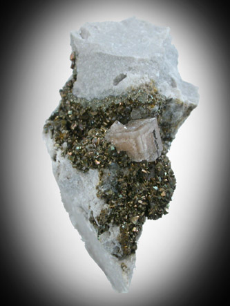 Fluorite on Marcasite from Pugh Quarry (France Stone Co. Custar Quarry), 6 km NNW of Custar, Wood County, Ohio