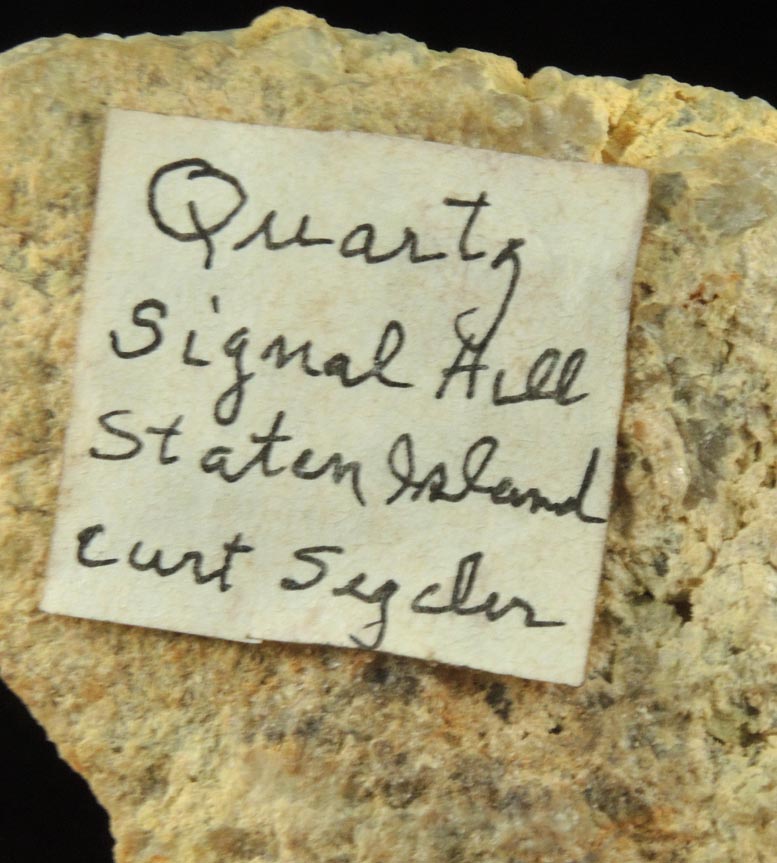 Quartz var. Green Quartz from Signal Hill, Staten Island, New York City, Richmond County, New York