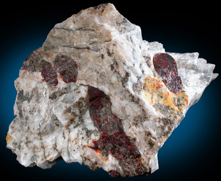 Zincite, Calcite, Willemite from Sterling Mine, Ogdensburg, Sterling Hill, Sussex County, New Jersey (Type Locality for Zincite)