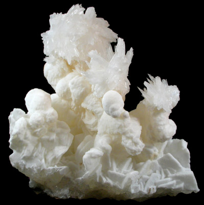 Aragonite on Calcite from Santa Rita Mine, Francisco Portillo, Chihuahua, Mexico