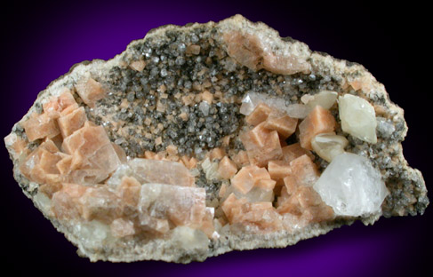 Chabazite, Datolite, Calcite, Quartz from New Street Quarry, Paterson, Passaic County, New Jersey