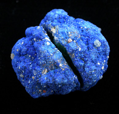 Azurite and Malachite (nodule) from Blue Ball Mine, 4.8 km south of Miami, Gila County, Arizona
