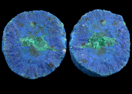 Azurite and Malachite (nodule) from Blue Ball Mine, 4.8 km south of Miami, Gila County, Arizona