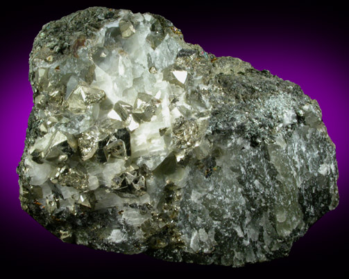 Pyrite in Calcite from Grace Mine, Morgantown, Berks County, Pennsylvania