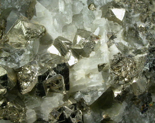 Pyrite in Calcite from Grace Mine, Morgantown, Berks County, Pennsylvania