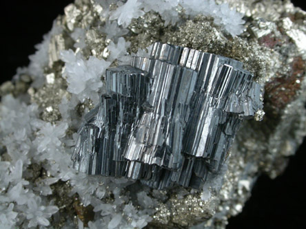 Bournonite, Pyrite, Quartz from Mine No. 6, Baia Sprie (Felsöbánya), Maramures, Romania