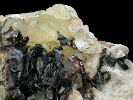 Copper on Calcite from Levant Mine, Pendeen, Cornwall, England