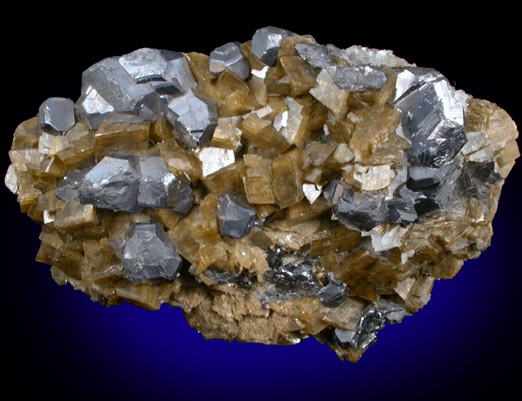 Galena and Siderite from Neudorf, Harz Mountains, Saxony-Anhalt, Germany