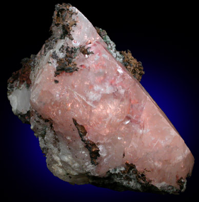 Copper and Calcite from Quincy Mine, Hancock, Keweenaw Peninsula Copper District, Houghton County, Michigan