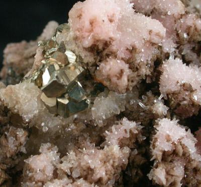 Rhodochrosite, Quartz, Pyrite, Dolomite, Sphalerite from Raura Mine, Raura, Cajatambo, Lima Dept., Peru