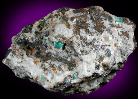 Aurichalcite with Magnetite from Ocna de Fier (formerly Moravicza), Banat, Transylvania, Romania