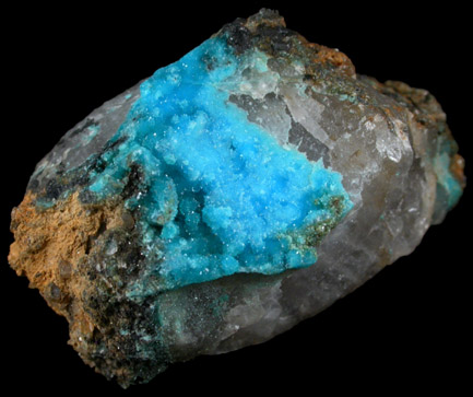 Turquoise Crystals on Quartz from Bishop Mine, Lynch Station, Campbell County, Virginia