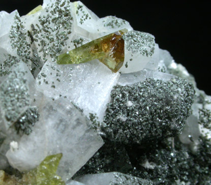 Orthoclase var. Adularia with Chlorite and Titanite from Kreuziltal, Val Tavetsch, Grischun (Graubünden), Switzerland
