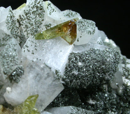 Orthoclase var. Adularia with Chlorite and Titanite from Kreuziltal, Val Tavetsch, Grischun (Graubnden), Switzerland