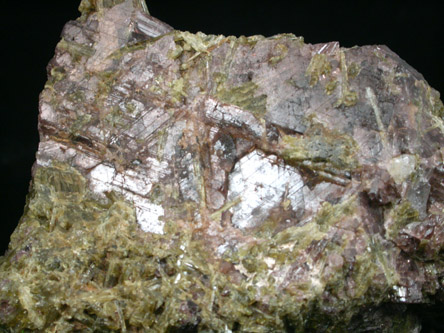 Axinite-(Fe) and Epidote from Saint Cristophe en Oisans, Isere, Dauphine Region, Rhone-Alpes, France