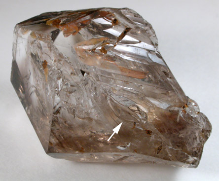 Quartz var. Smoky with moveable bubble inclusion from Crystal Hill, Glenwood, Pike County, Arkansas