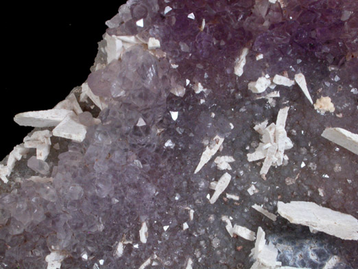 Quartz var. Amethyst with Calcite from Irai, Santa Catarina, Rio Grande do Sul, Brazil