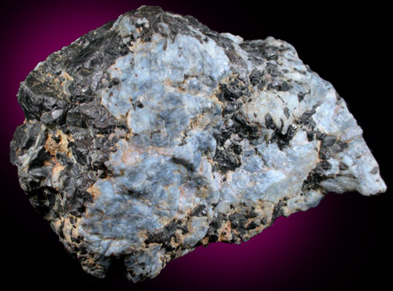 Ilmenite and Rutile in blue Quartz from Aplite Quarry, Wood's Farm, Roseland, Nelson County, Virginia