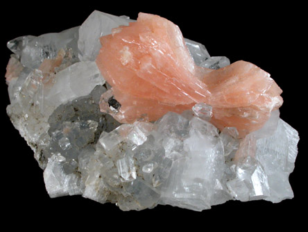 Stilbite-Ca on Apophyllite from Jalgaon, Maharashtra, India