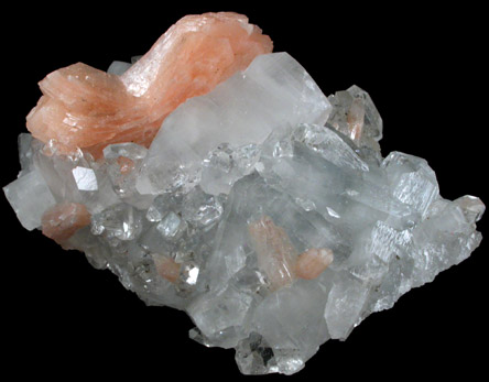 Stilbite-Ca on Apophyllite from Jalgaon, Maharashtra, India