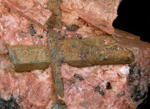 Beryl in Microcline from Quadville, Ontario, Canada