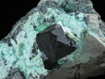 Cuprite with Plancheite from Mashamba West Mine, 13 km west of Kolwezi, Katanga Copperbelt, Lualaba Province, Democratic Republic of the Congo