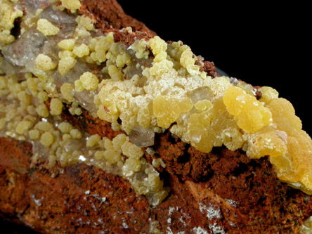 Mimetite and Calcite from (San Pedro Corralitos), Chihuahua, Mexico