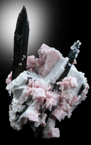 Aegirine, Rhodochrosite, Natrolite from Mont Saint-Hilaire, Qubec, Canada