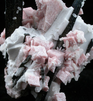 Aegirine, Rhodochrosite, Natrolite from Mont Saint-Hilaire, Qubec, Canada