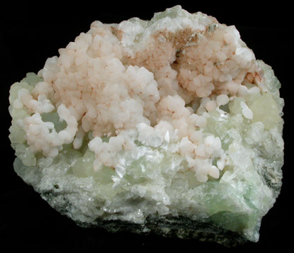 Thomsonite on Prehnite from Lower New Street Quarry, Paterson, Passaic County, New Jersey