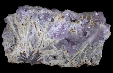Quartz var. Amethyst with Stilbite from New Street Quarry, Paterson, Passaic County, New Jersey