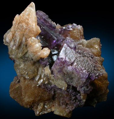 Fluorite with Calcite from Minerva #1 Mine, Cave-in-Rock District, Hardin County, Illinois