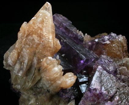 Fluorite with Calcite from Minerva #1 Mine, Cave-in-Rock District, Hardin County, Illinois