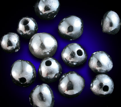 Diamond (polished black diamonds drilled for use as beads) from South Africa
