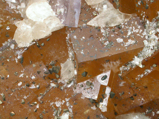 Fluorite, Calcite, Chalcopyrite from Ozark-Mahoning #1 (Minerva #1) Mine, Harris Creek District, Hardin County, Illinois