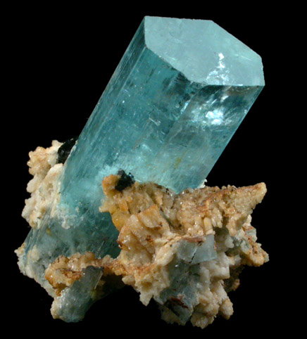 Beryl var. Aquamarine with Schorl Tourmaline from farm Davib Oost, between Tubussis and Usakos, Erongo District, Namibia