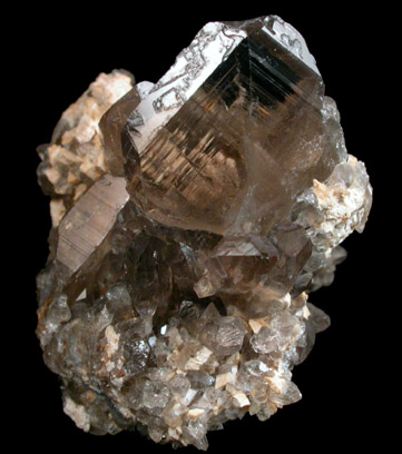 Quartz var. Smoky Japan Law-twinned from Mina Tiro Estrella, El Capitan Mountains, Lincoln County, New Mexico